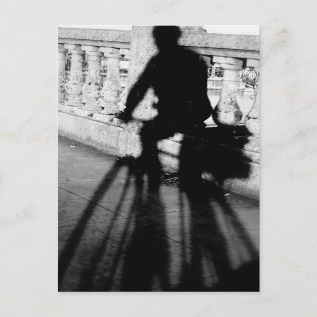 Bicyclist On Burnside Bridge, Portland, Oregon Postcard (Front)