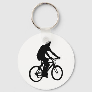 Bicyclist Silhouette Key Ring
