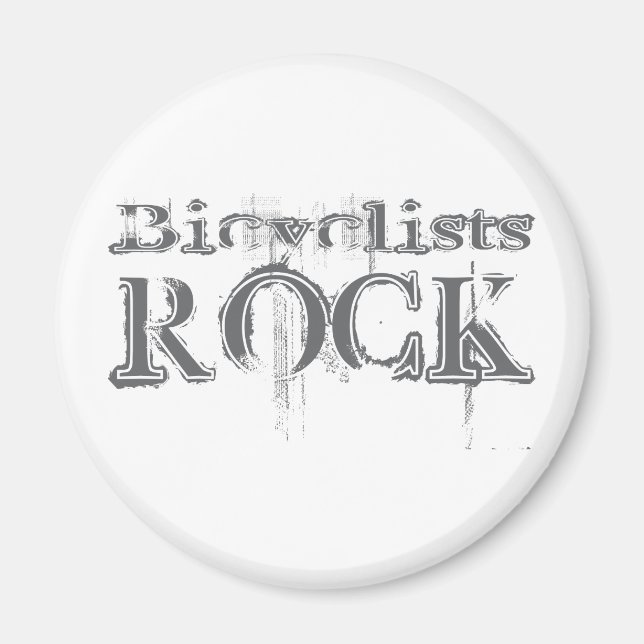 Bicyclists Rock Magnet (Front)