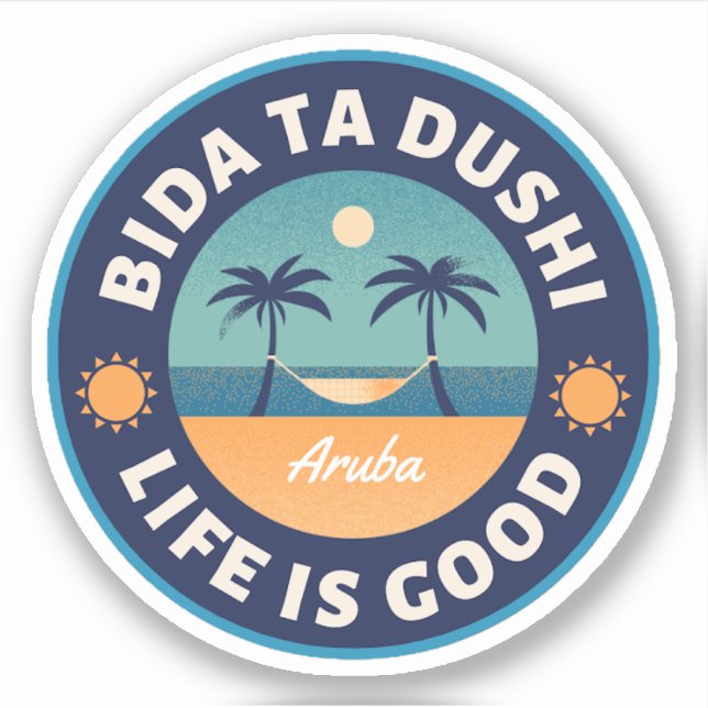 Bida Ta Dushi Aruba Happy Island Sticker (Front)