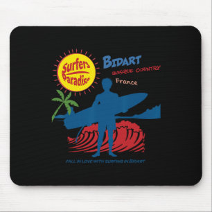 Bidart Sque County France Surfer Silhouette Mouse Mat