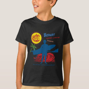Bidart Sque County France Surfer Silhouette T-Shirt