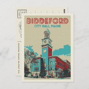 Biddeford Maine USA, city hall Postcard