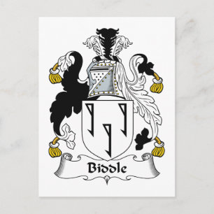 Biddle Family Crest Postcard