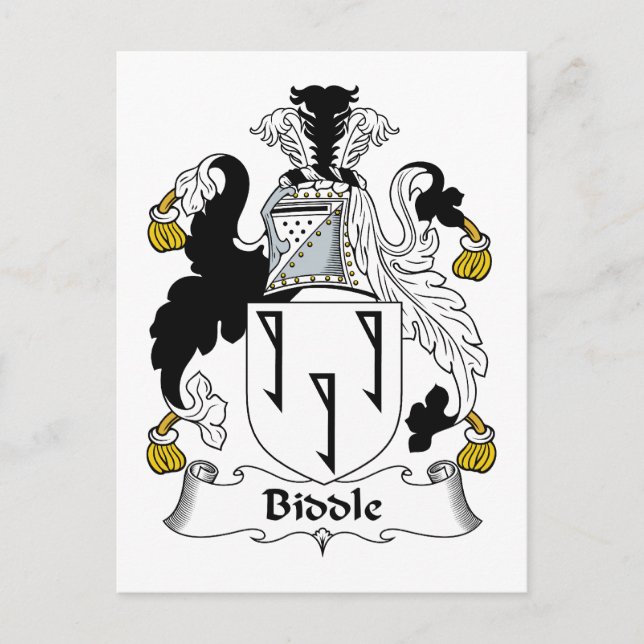 Biddle Family Crest Postcard (Front)