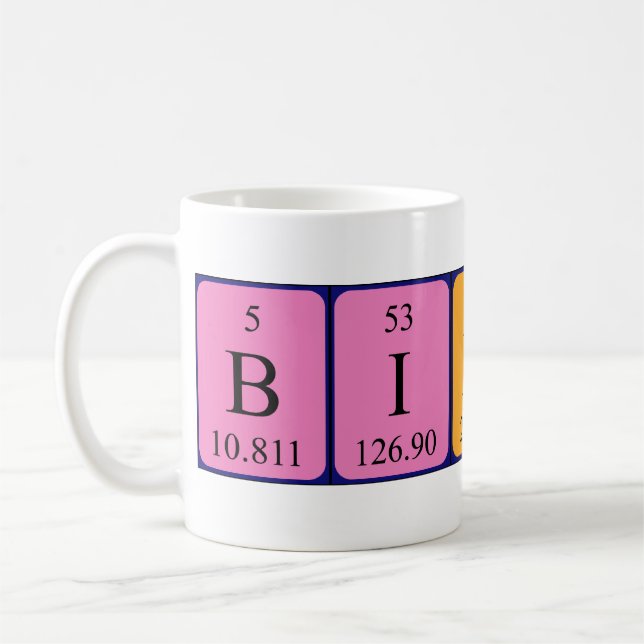Biddy periodic table name mug (Left)