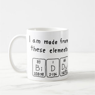 Biddy periodic table name mug
