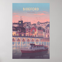 Bideford Devon Seaside Travel Poster