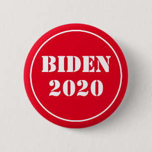 Biden 2020 Bright Red & White 6 Cm Round Badge