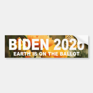 Biden 2020 Earth Is On The Ballot Bumper Sticker
