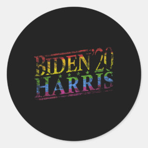 Biden 2020 Gay Pride Lgbt Flag Biden Harris 2020 Classic Round Sticker