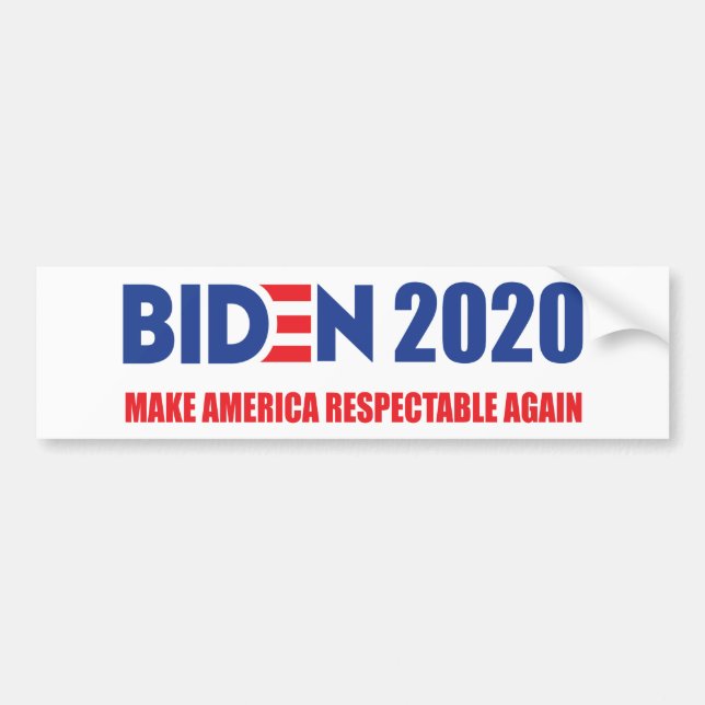 Biden 2020 Make America Respectable Again Bumper Sticker (Front)