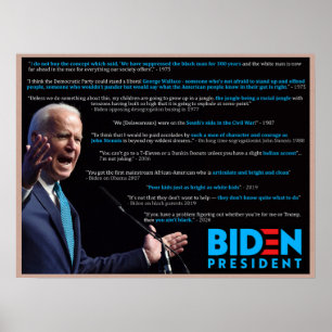 Biden 2020 Quotes on Race Poster
