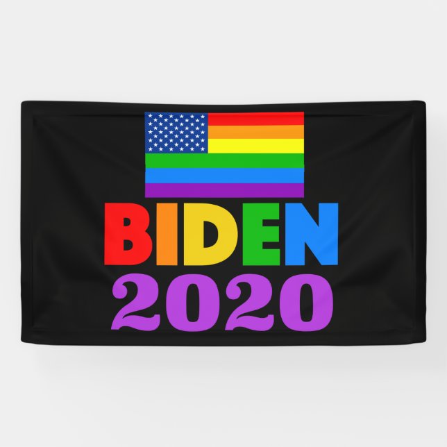 Biden 2020 Rainbow Gay Pride Banner (Horizontal)