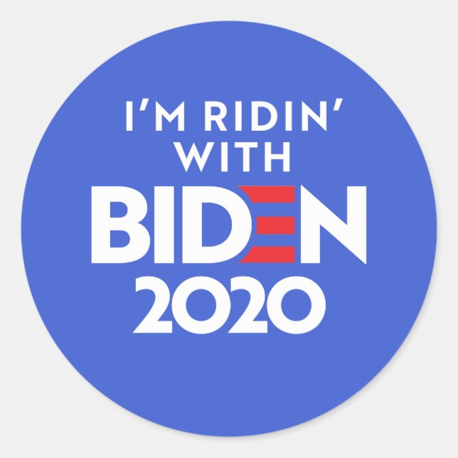 BIDEN 2020 - Ridin with Biden Classic Round Sticker (Front)