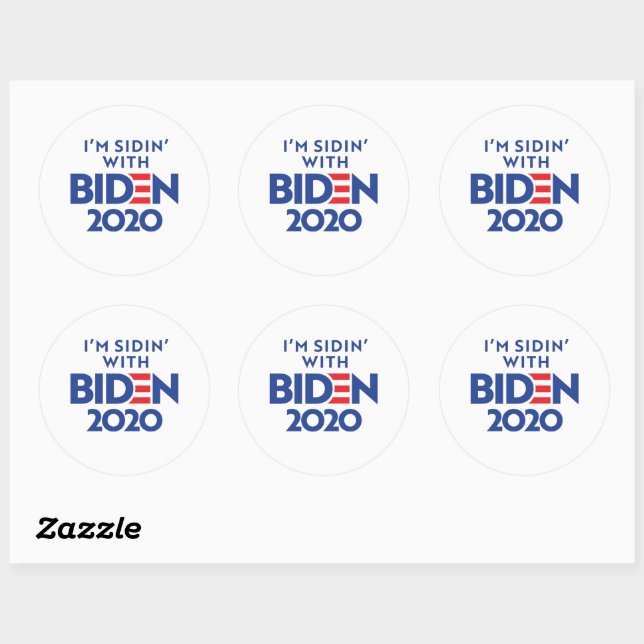 BIDEN 2020 - Sidin' with Biden Classic Round Sticker (Sheet)