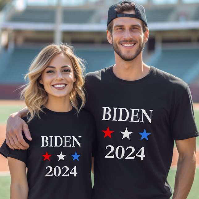 Biden 2024 US President Three Patriotic Stars T-Shirt (Creator Uploaded)