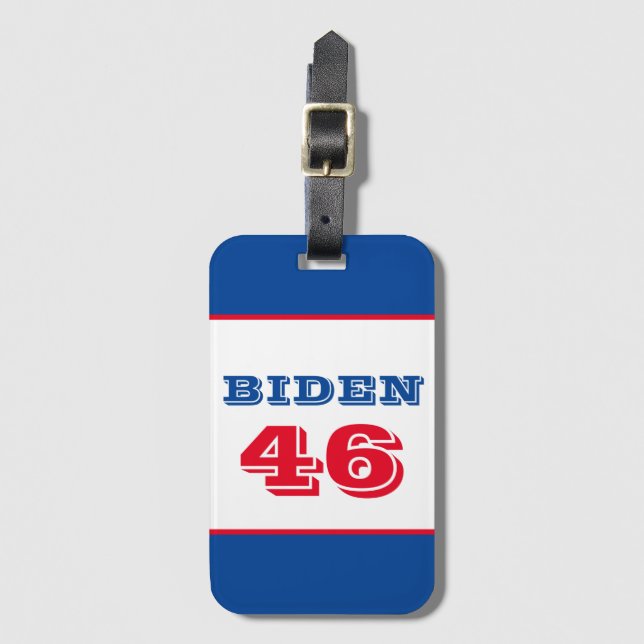Biden 46 Collegiate Style Luggage Tag (Front Vertical)