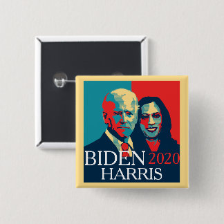 Biden and Harris 15 Cm Square Badge