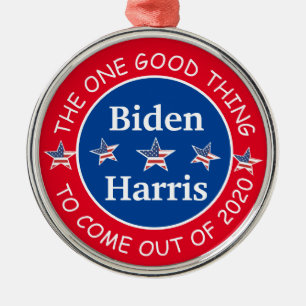 Biden and Harris 2020 Christmas Keepsake Metal Tree Decoration