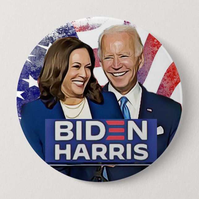 Biden and Harris 2020 Presidential Election 10 Cm Round Badge (Front)