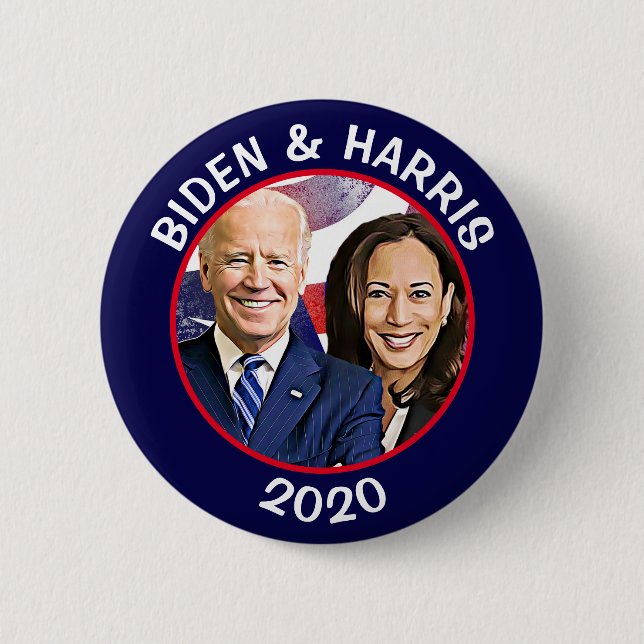Biden and Harris 2020 US Election Rally 6 Cm Round Badge (Front)
