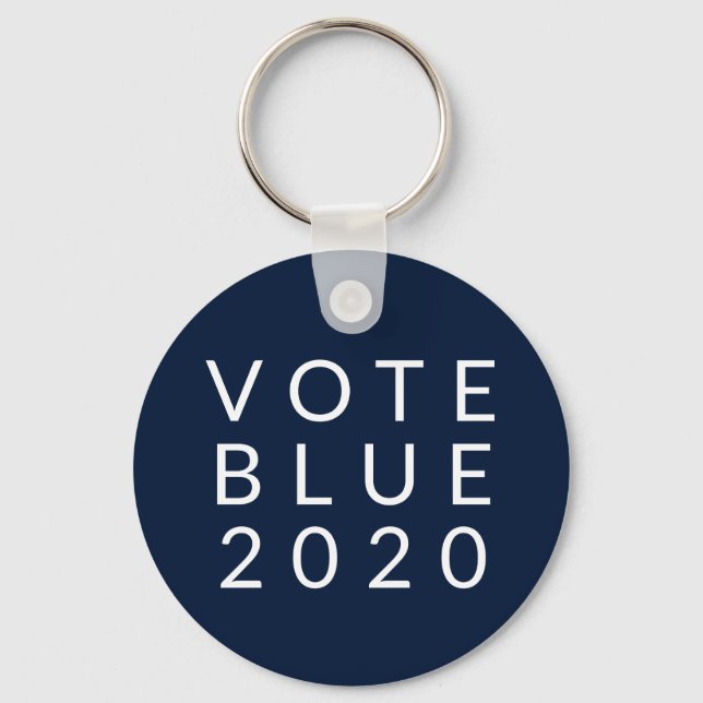 Biden and Harris Vote Blue 2020 Simple Minimal Key Ring (Front)
