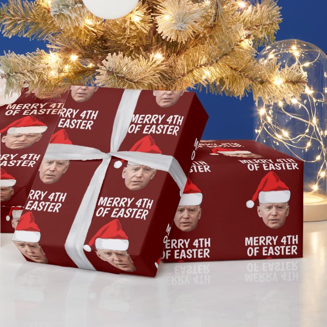 BIDEN CHRISTMAS MERRY 4TH EASTER WRAPPING PAPER (Holidays)