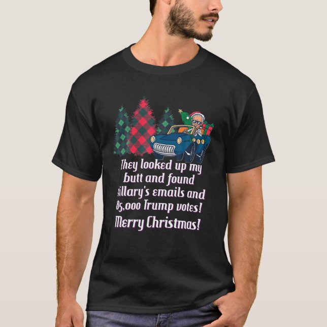 Biden Colonoscopy Meme Christmas Butt Wiped Biden T-Shirt (Front)