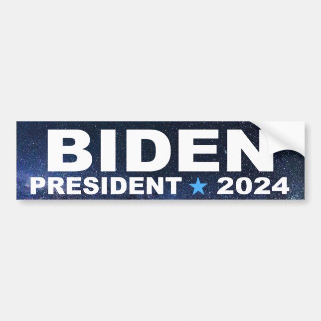 Biden for President 2024 star field bumper sticker (Front)