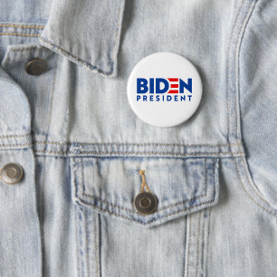 Biden for President Blue and Red Slogan, ZSSG 6 Cm Round Badge