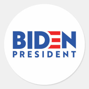 Biden for President Blue and Red Slogan, ZSSG Classic Round Sticker