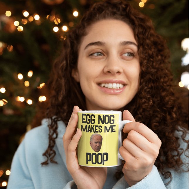 BIDEN FUNNY CHRISTMAS EGG NOG MAKES ME POOP COFFEE COFFEE MUG (Creator Uploaded)
