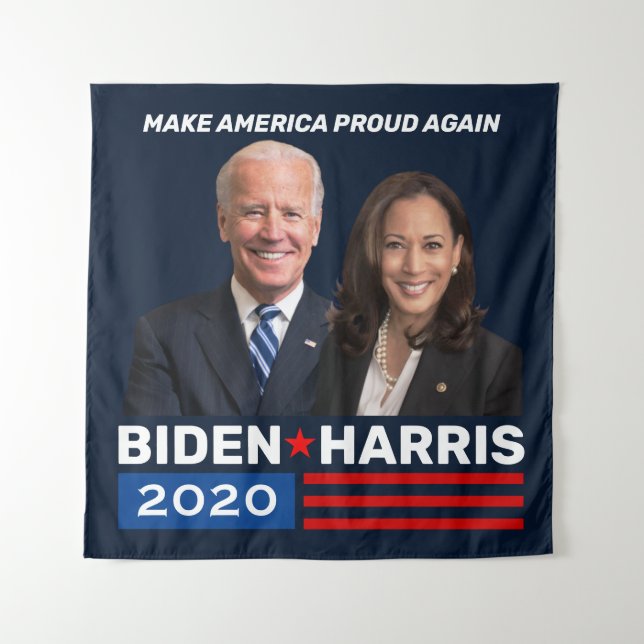 Biden Harris 2020 Blue Campaign Banners Tapestry (Front)