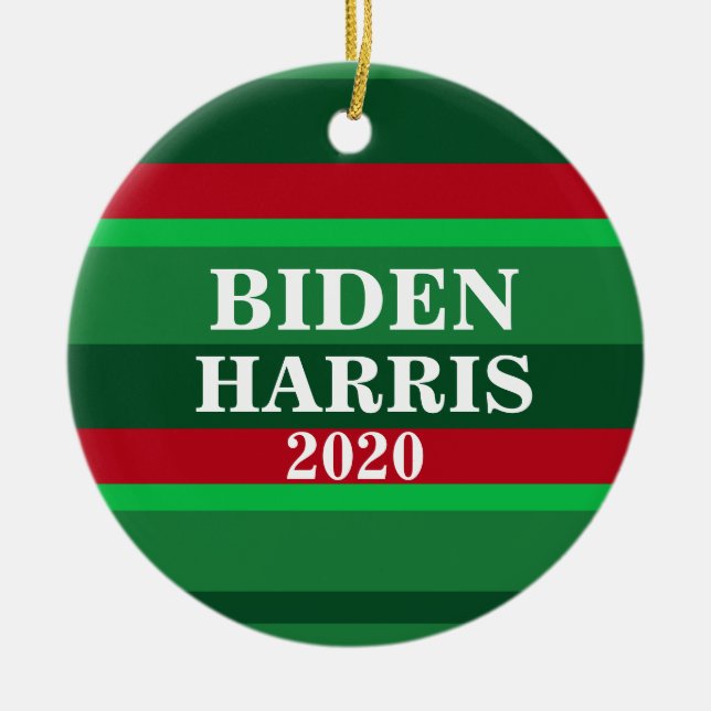 Biden Harris 2020 Christmas Ceramic Tree Decoration (Front)
