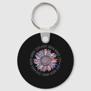 Biden Harris 2020 Cute Red White Blue Sunflower Sh Key Ring