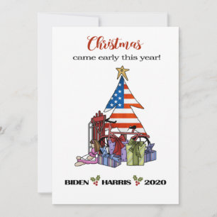Biden/Harris 2020 Early Christmas Tree/Presents Holiday Card