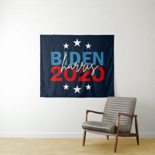 Biden Harris 2020 Election Campaign Blue Backdrop Tapestry