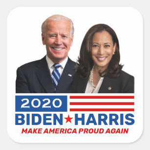 Biden Harris 2020 Election Red White Blue Photo Square Sticker