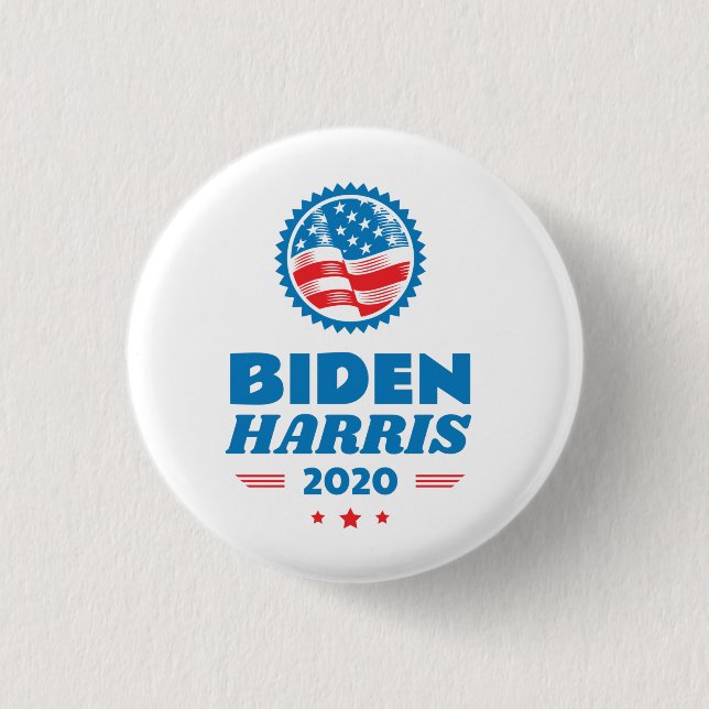 Biden Harris 2020 Flag Seal 3 Cm Round Badge (Front)