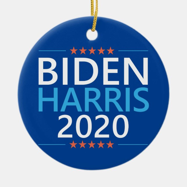 Biden Harris 2020 for President US Election Ceramic Tree Decoration (Front)