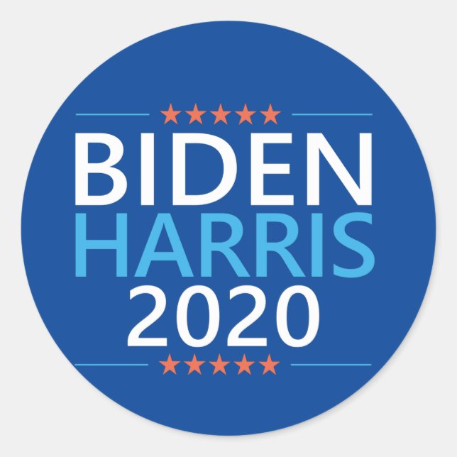 Biden Harris 2020 for President US Election Classic Round Sticker (Front)
