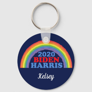 Biden Harris 2020 Rainbow Custom Key Ring