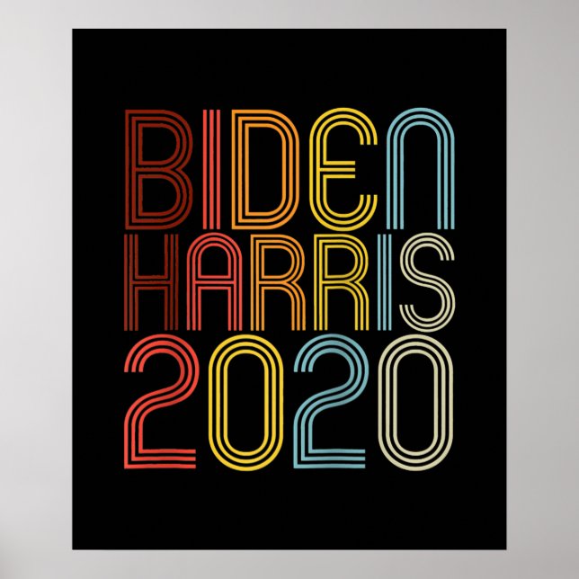 Biden Harris 2020 Retro Vintage Graphic Raglan Poster (Front)