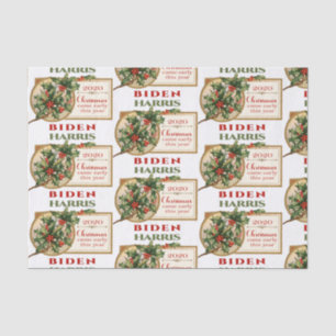 Biden/Harris 2020 Vintage Christmas Floral Tissue Paper