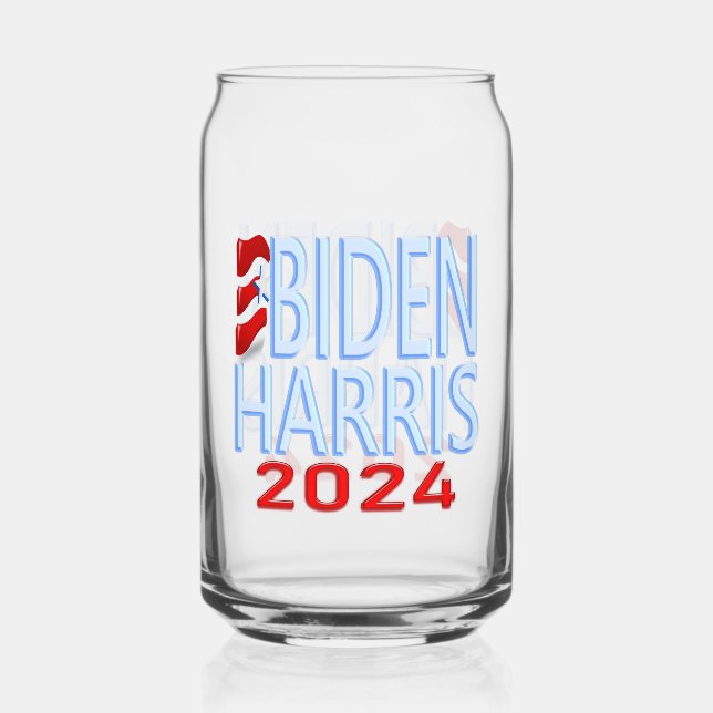 Biden Harris 2024 Election Drinkware Set Can Glass (Front)