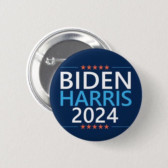 Biden Harris 2024 for President US Election 6 Cm Round Badge (Front & Back)