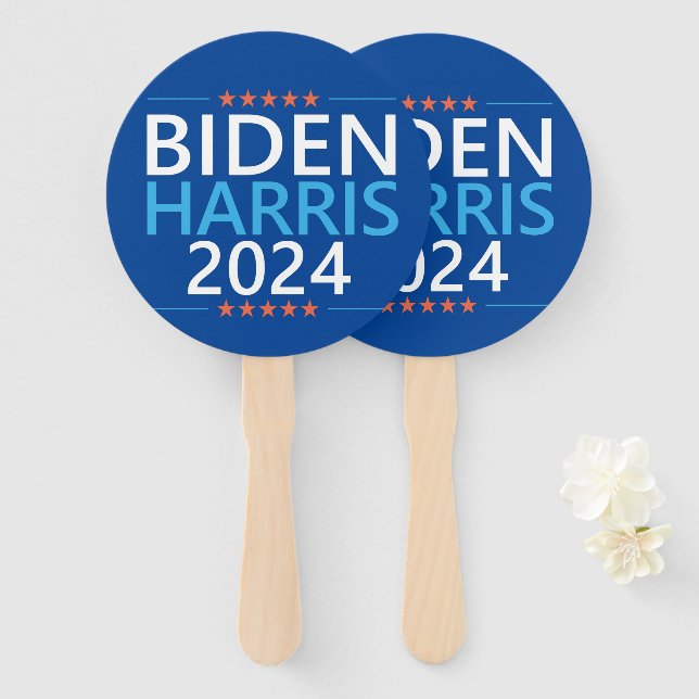 Biden Harris 2024 for President US Election Hand Fan (Front and Back)