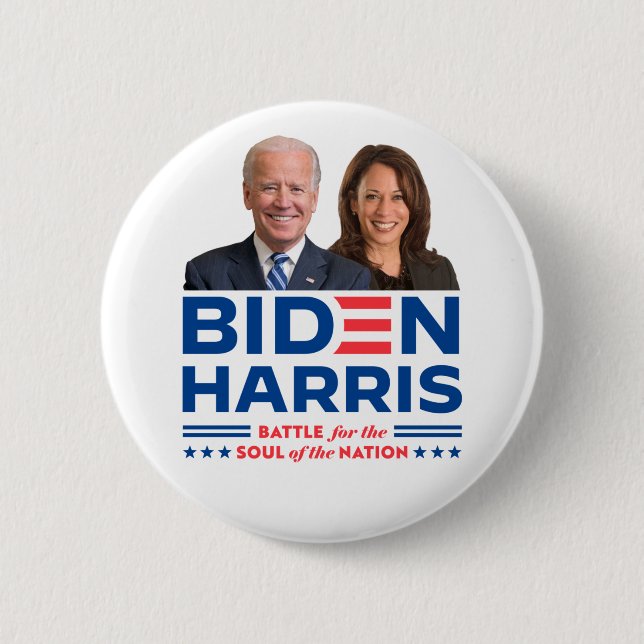 Biden Harris 2024 for the soul of the nation 6 Cm Round Badge (Front)
