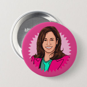 Biden Harris 2024 in Pink 7.5 Cm Round Badge